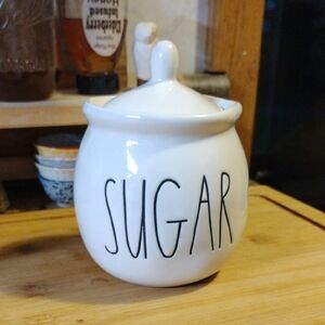 Rae Dunn Sugar Jar with Lid - Bold 'SUGAR' Text